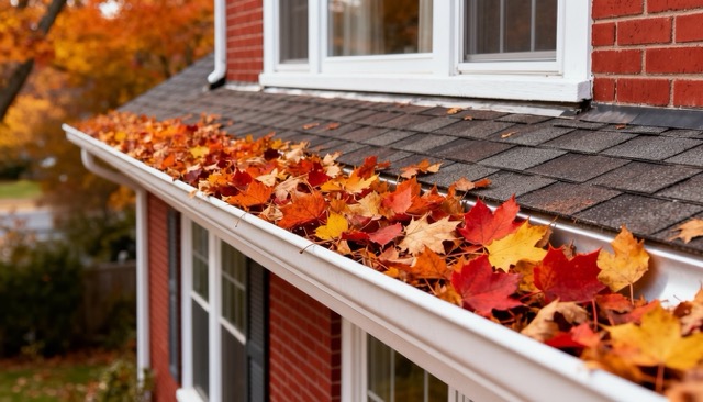Comparativa antes y después de limpieza de canalones