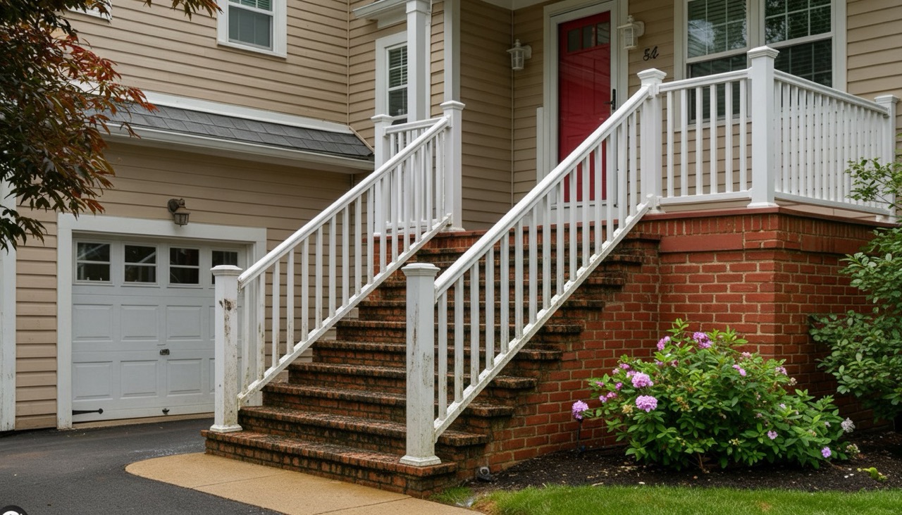Comparativa antes y después en escaleras y railings
