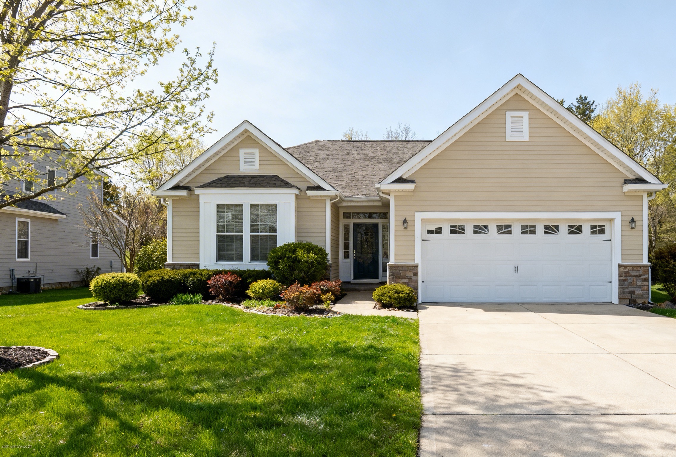 Clean suburban house exterior